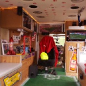 Inside the awesome Fire ambulance at the Section 8 Tailgate.