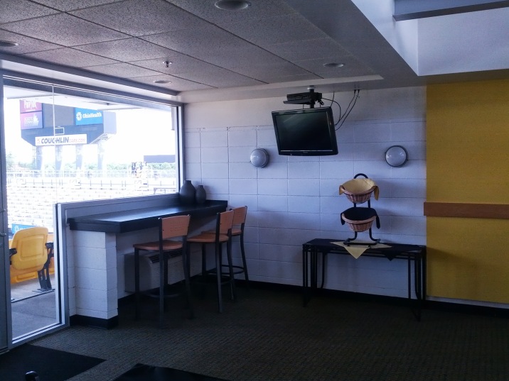 Inside one of the comfy executive suites at Crew Stadium.