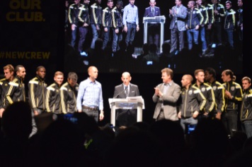The players made it out on stage, followed shortly after MLS Commissioner Don Garber.